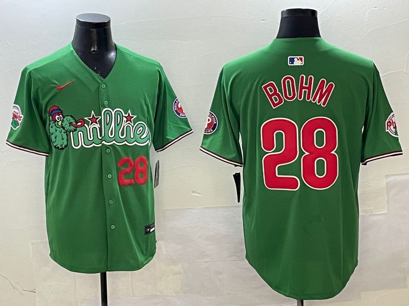 Men Philadelphia Phillies #28 Bohm Green Three generations Joint Name Game 2025 Nike MLB Jersey style 5->philadelphia phillies->MLB Jersey